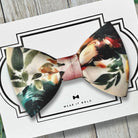 Autumn Floral Dog Bow Tie in Ivory Terracotta for Dog Collar or Cat Collar