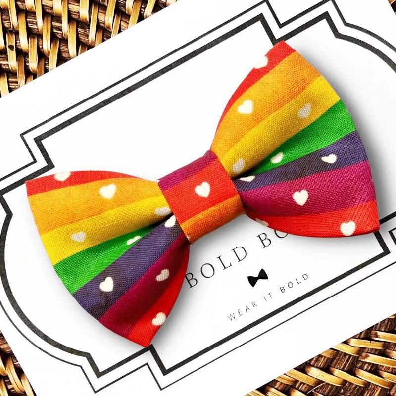 Gay Pride Dog bow tie or Cat bow tie for pet bowtie collar.