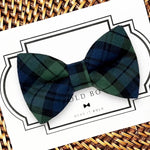 Load image into Gallery viewer, Blue and Green Tartan Plaid Christmas Bow Tie for Dog Collar or Cat Collar
