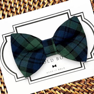 Blue and Green Tartan Plaid Christmas Bow Tie for Dog Collar or Cat Collar