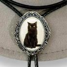 Black cat Halloween bolo tie