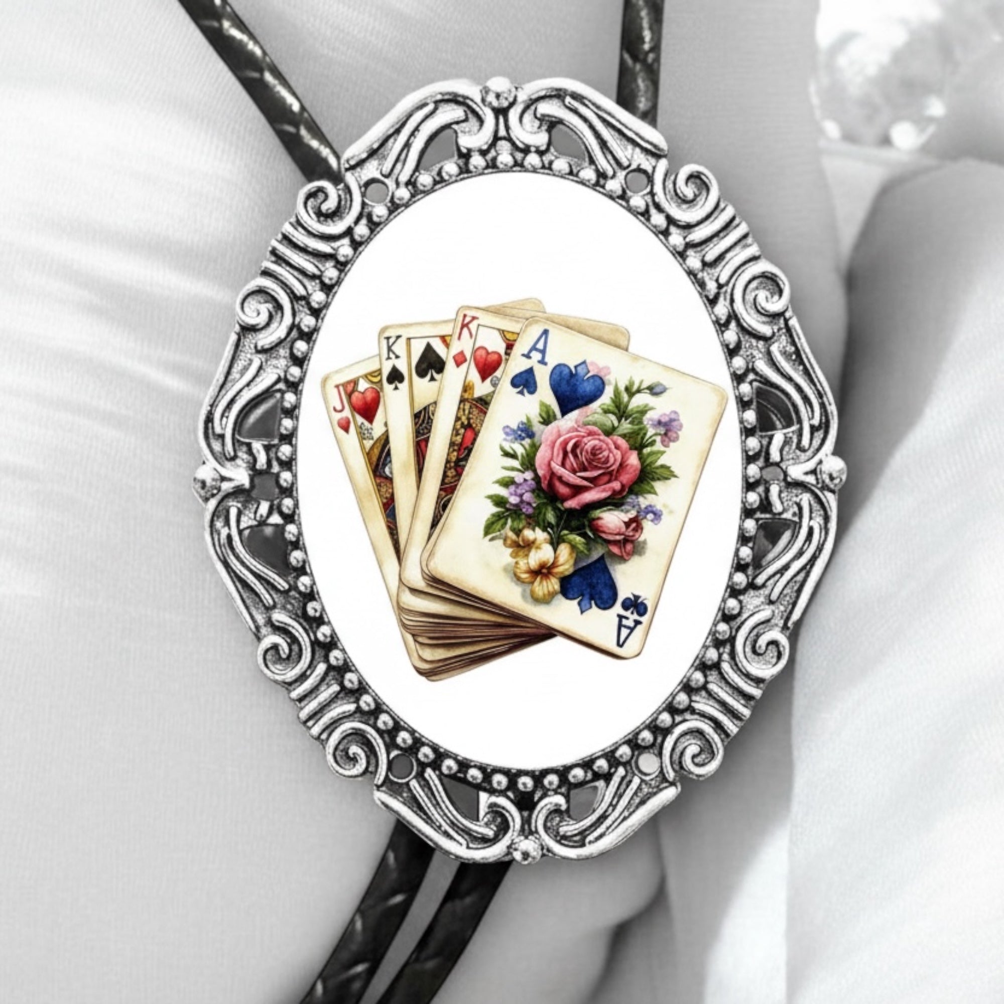 Vintage Playing Cards Bolo Tie- Western Deck of Cards Cowboy String Tie