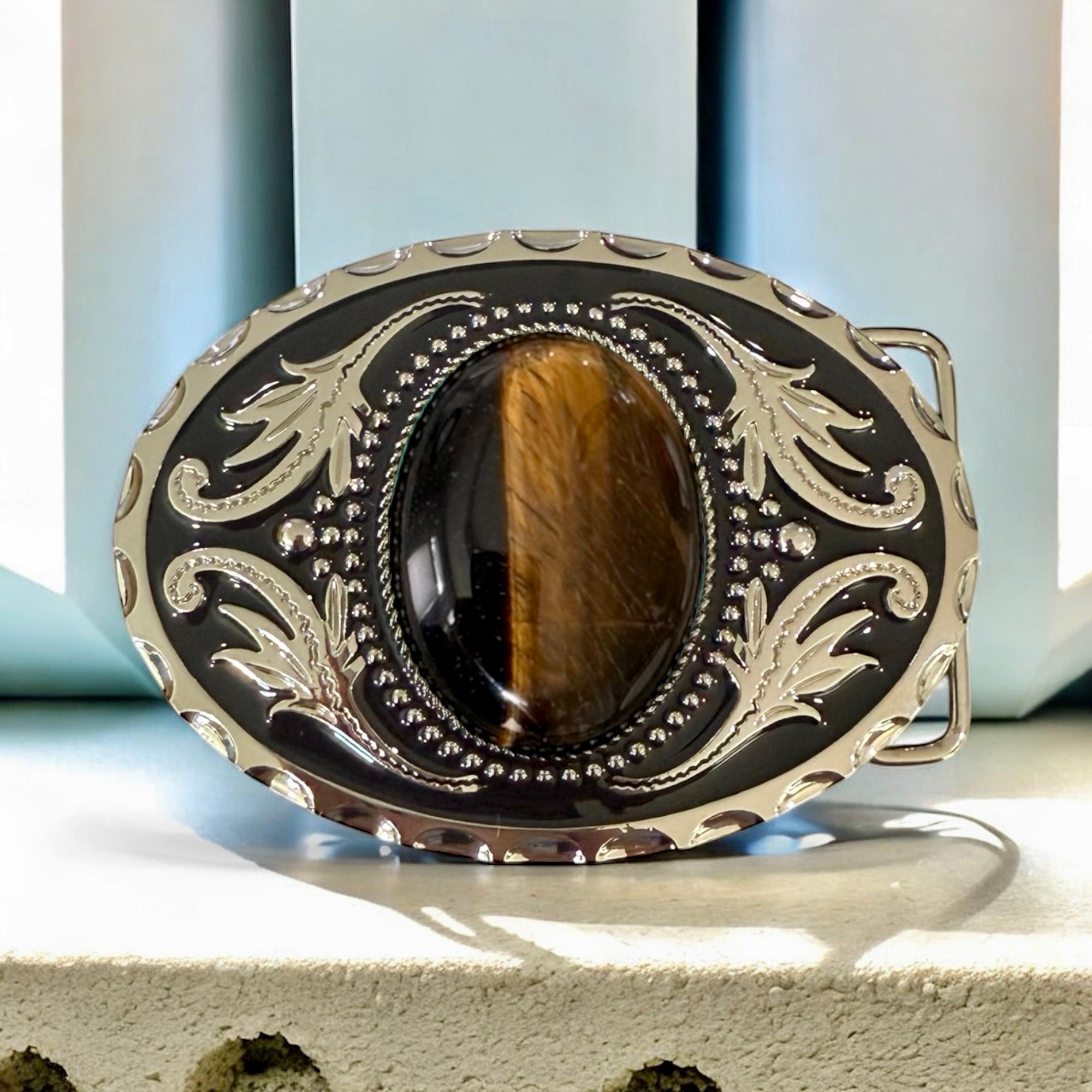 Tiger’s Eye Belt Buckle Western Accessory