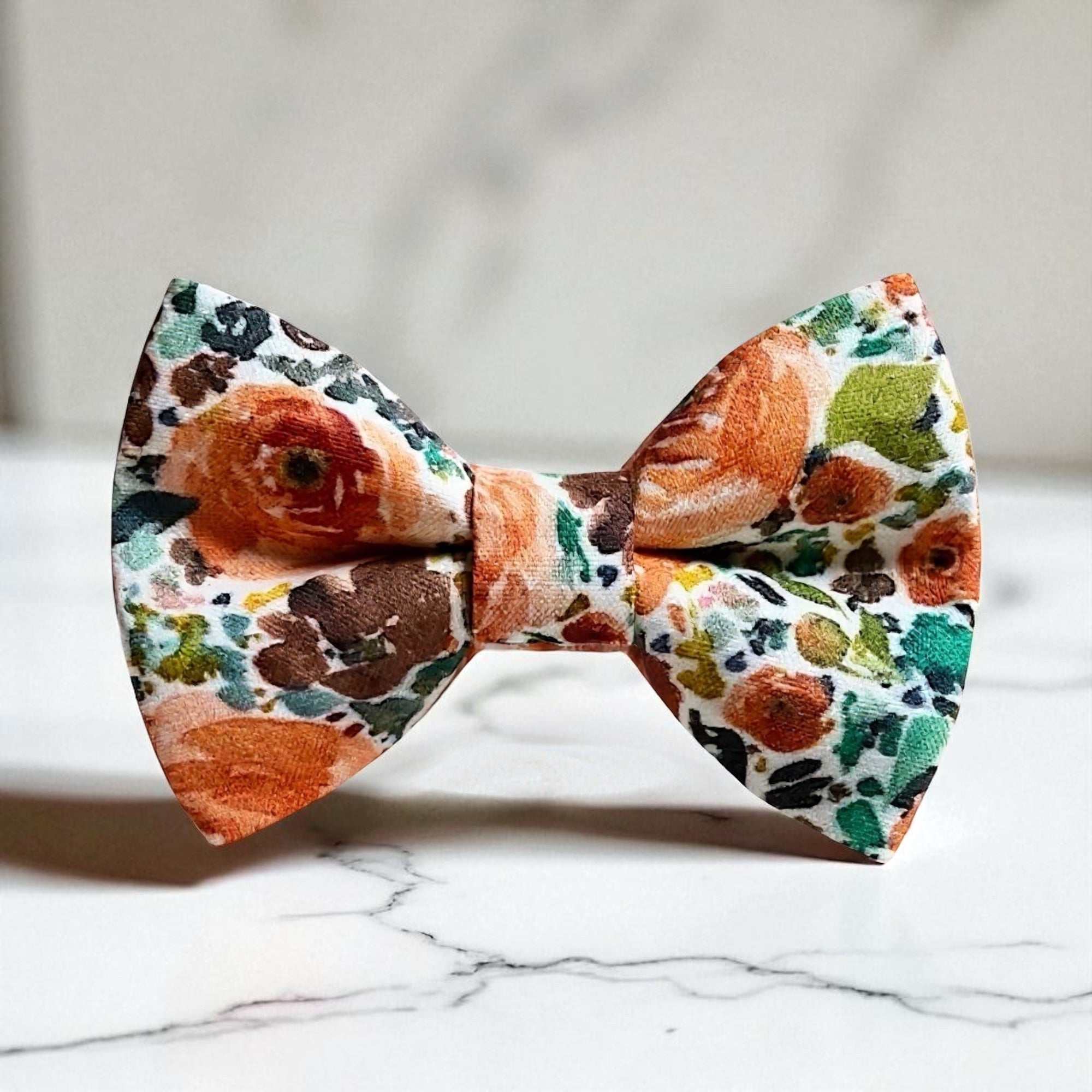 Sunset Floral Bow Tie- Bowtie for Men in Terracotta, Cotton – The