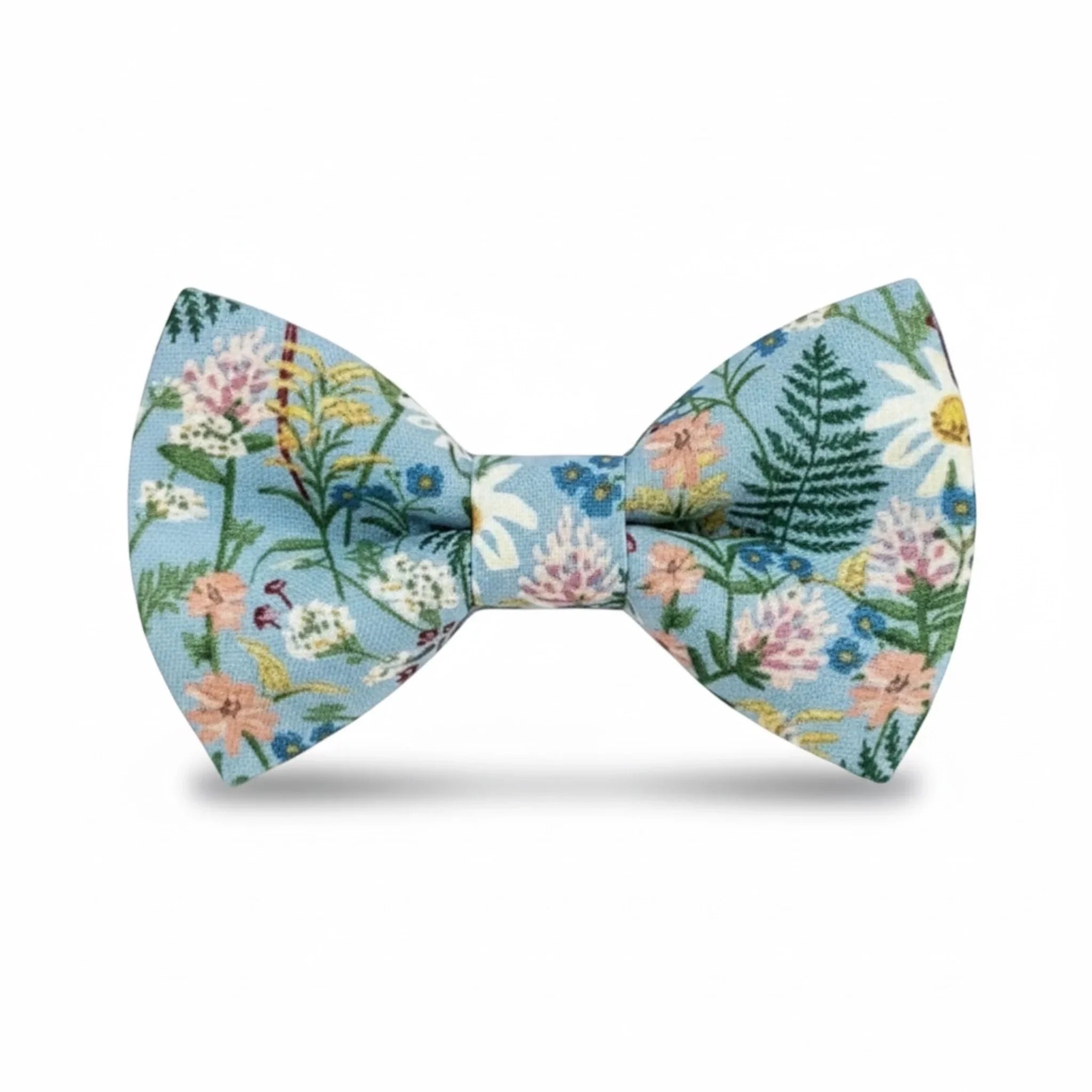 Floral bow tie for men in dusty blue