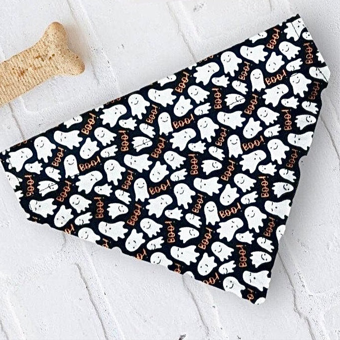 Halloween Ghost Dog Bandana or Cat Bandana- Slip on over the collar