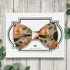 Taupe Autumn Floral Dog Bow Tie for Dog and Cat Collar