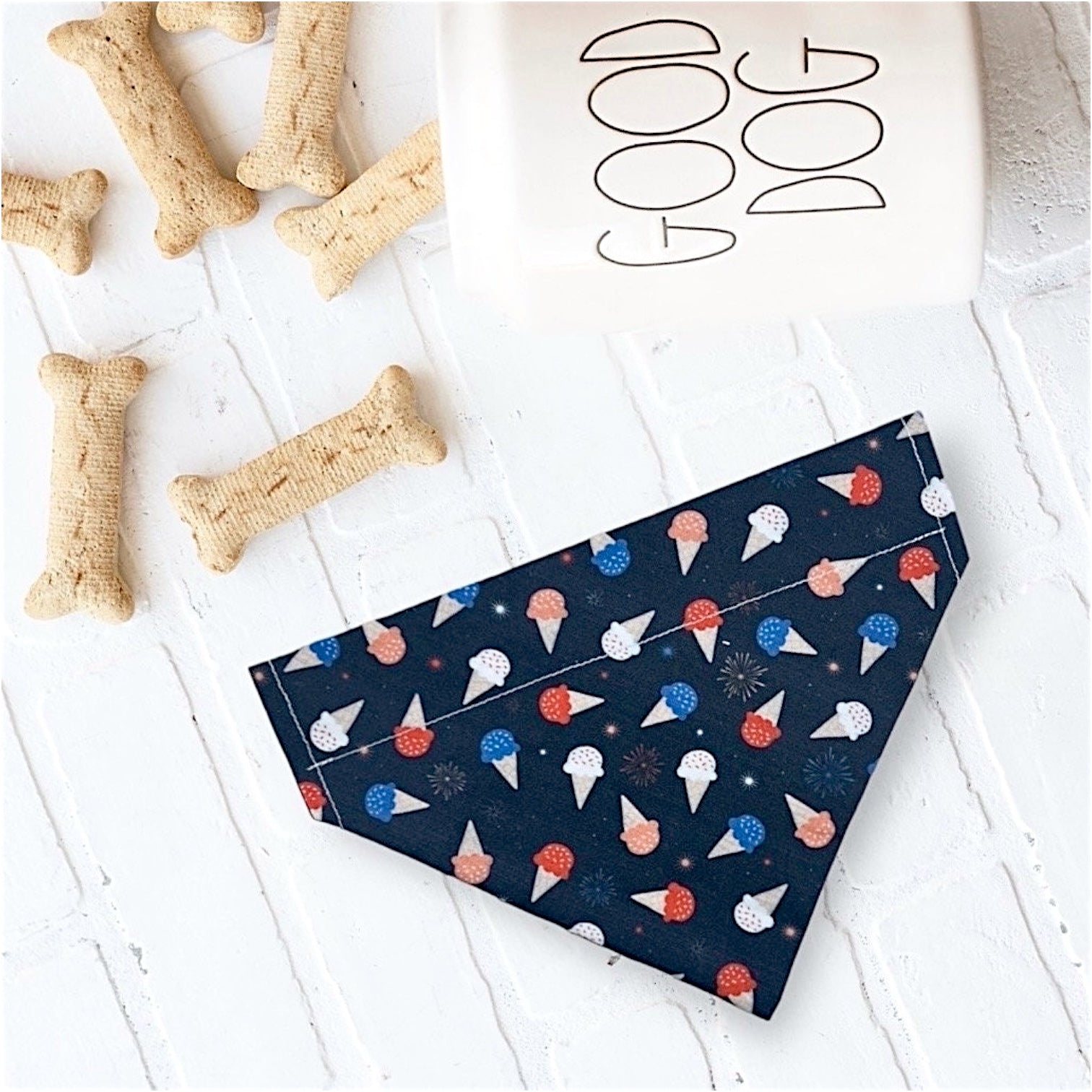 4th of July Dog Bandana for Independence Day- USA Ice Cream