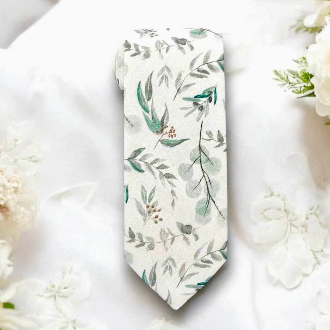 Eucalyptus necktie for men’s tie for wedding.
