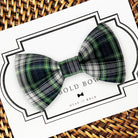 Navy, Green and White Tartan Plaid Dog Bow Tie for Dog Collar and Cat Collar
