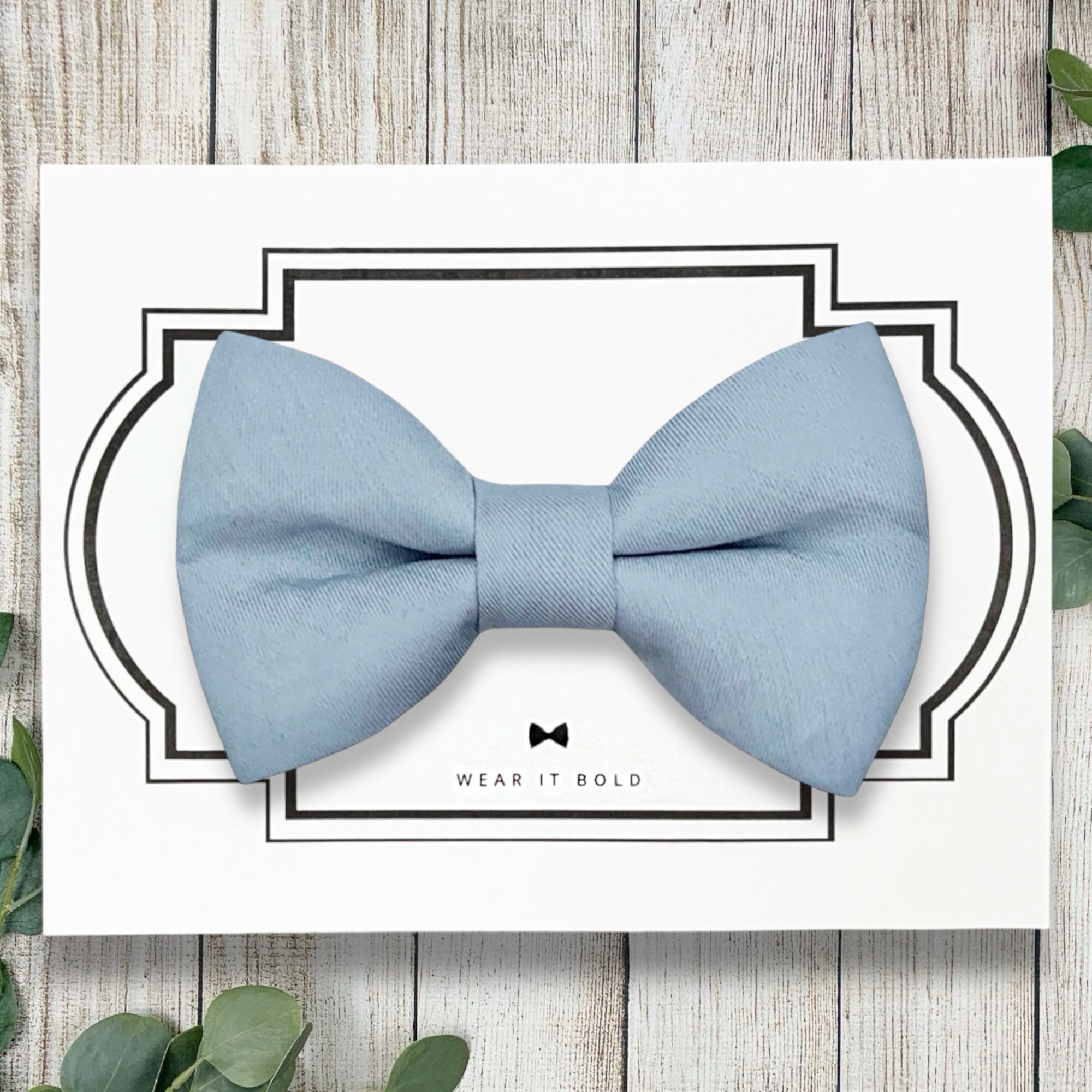 Dusty Blue Dog Bow Tie or Cat Bow Tie- Over The Collar