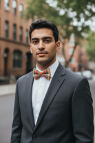 Fall Plaid Bow Tie – Autumn Wedding and Thanksgiving Bow Tie