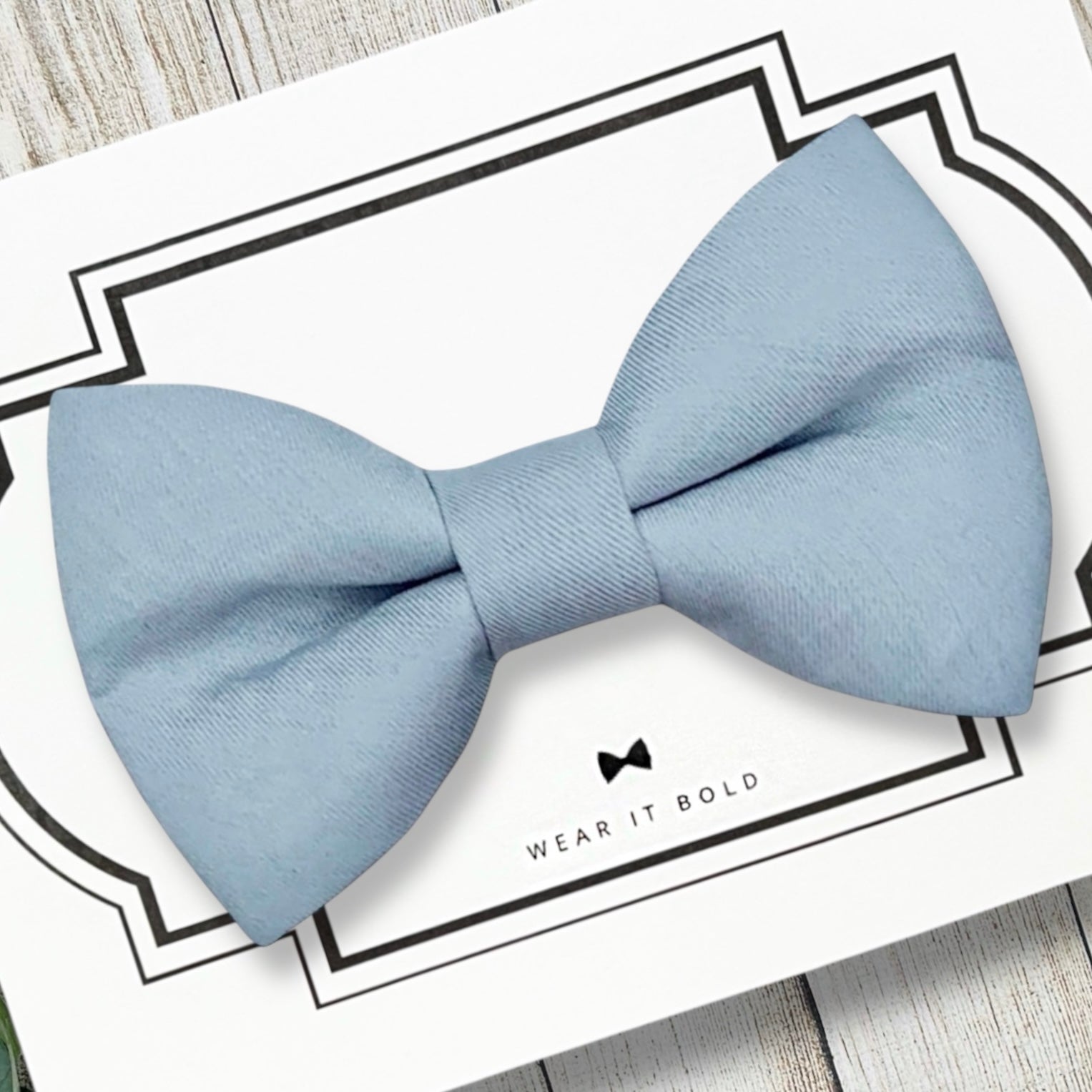 Dusty Blue Dog Bow Tie or Cat Bow Tie- Over The Collar for Dog Wedding Attire