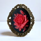 Red Rose Brooch, Gothic Cameo Brooch