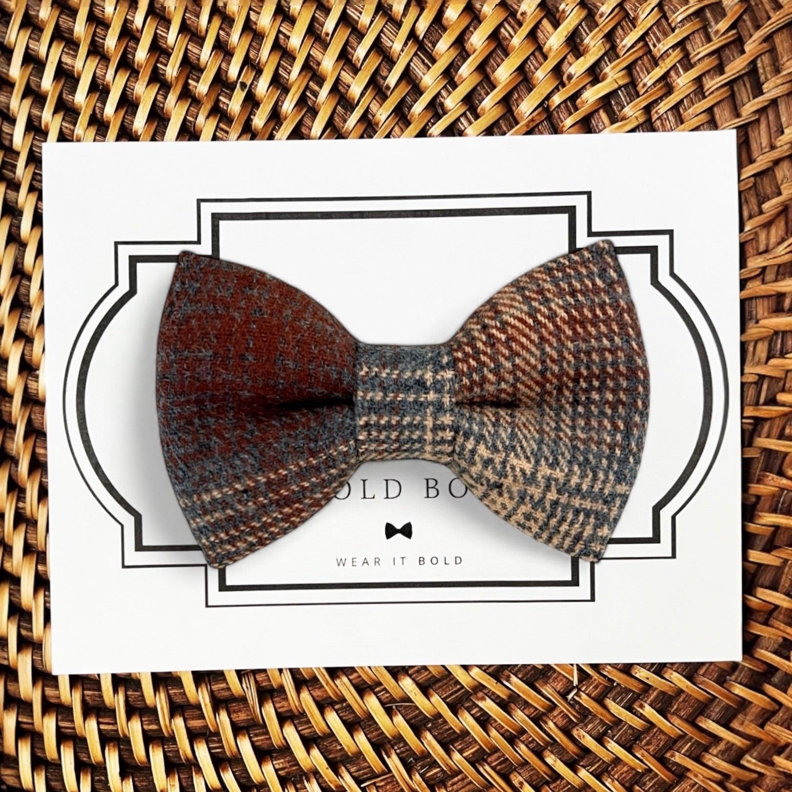 Autumn Plaid Dog Bow Tie for Dog Collar and Cat Collar