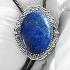 Blue Stone Bolo Tie- Silver Western Wedding Accessory for Men and Women by The Bold Bow Tie