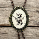 Bolo tie for men and women with funny opossum cowboy.