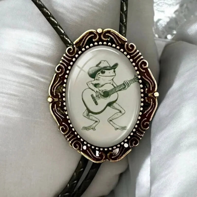 Bolo Tie with Frog Western Cowboy String Tie by The Bold Bow Tie