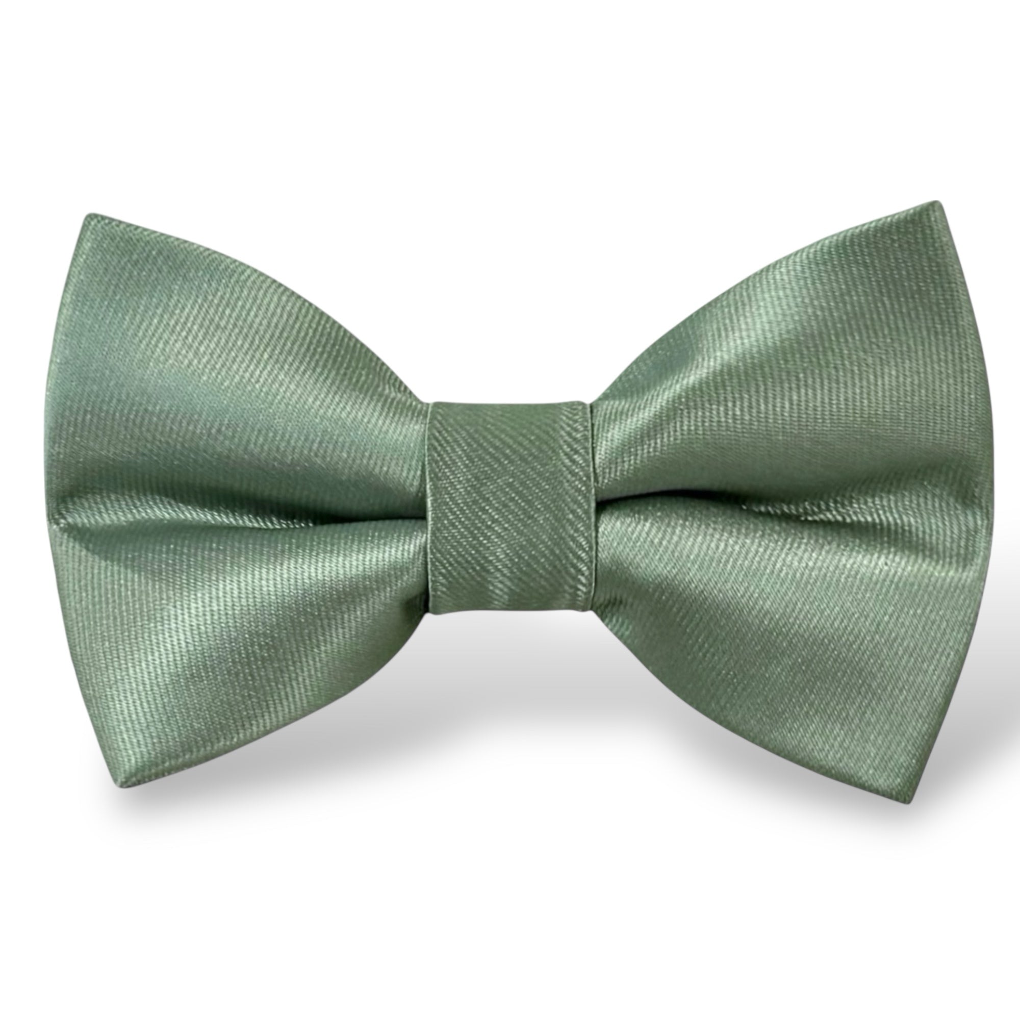 Dusty Sage Green Bow Tie- in Satin For a wedding, groomsmen and ring bearer