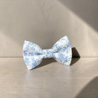 Handmade Blue Floral Mens Bow Tie Adjustable Neck Strap Wedding Groomsmen Accessories