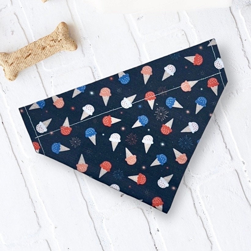 4th of July Dog Bandana for Independence Day- USA Ice Cream
