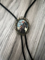 Load image into Gallery viewer, Bolo Tie- Rodeo Cowboy Riding Black Horse
