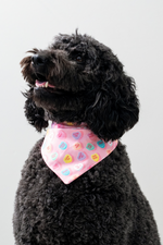 Load image into Gallery viewer, Pink Convo Heart Dog Bandana
