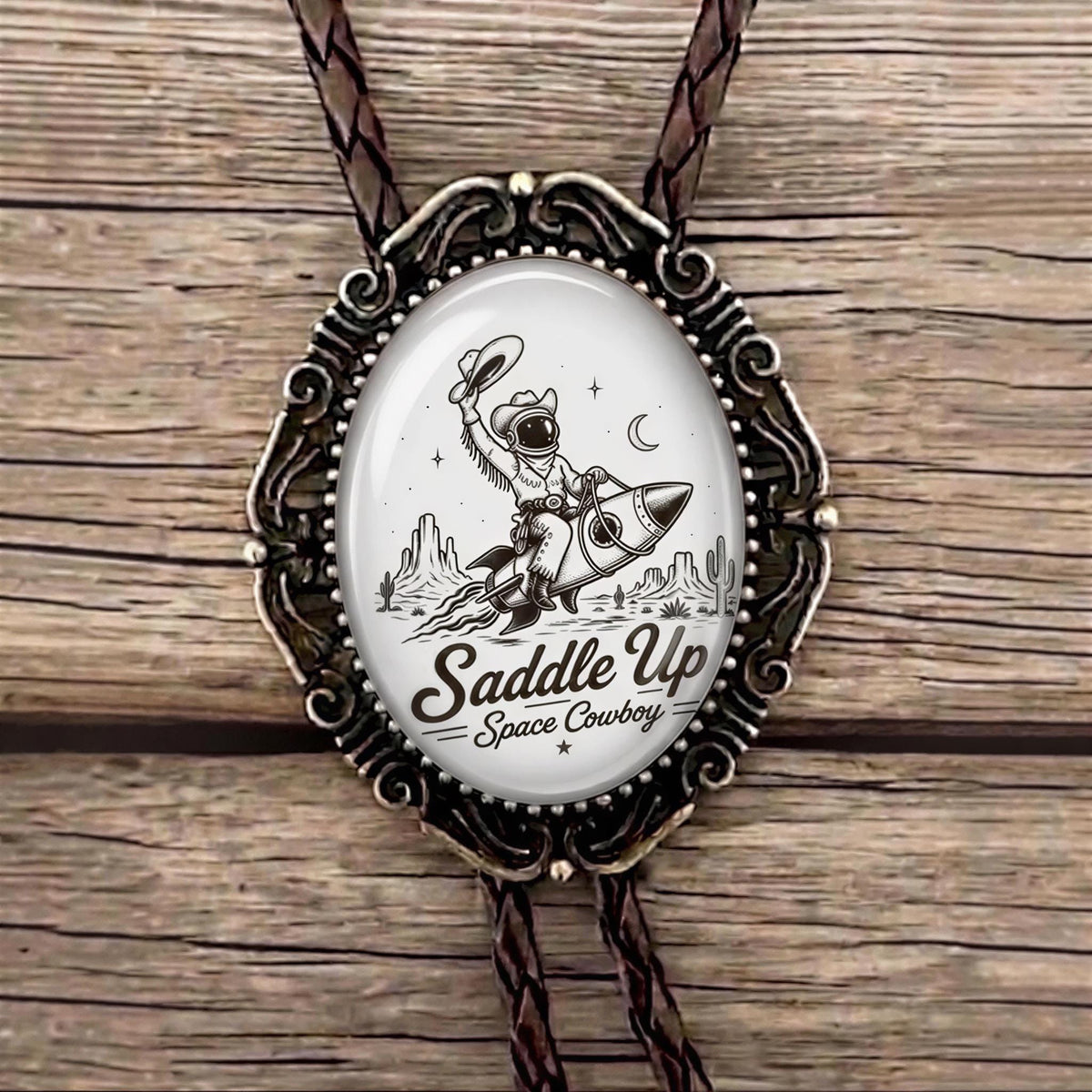 Bolo tie with Space Cowboy.