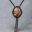 Boho bolo tie with flowers for men and women.