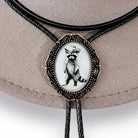 Bolo Tie with Raccoon- Black & Gray