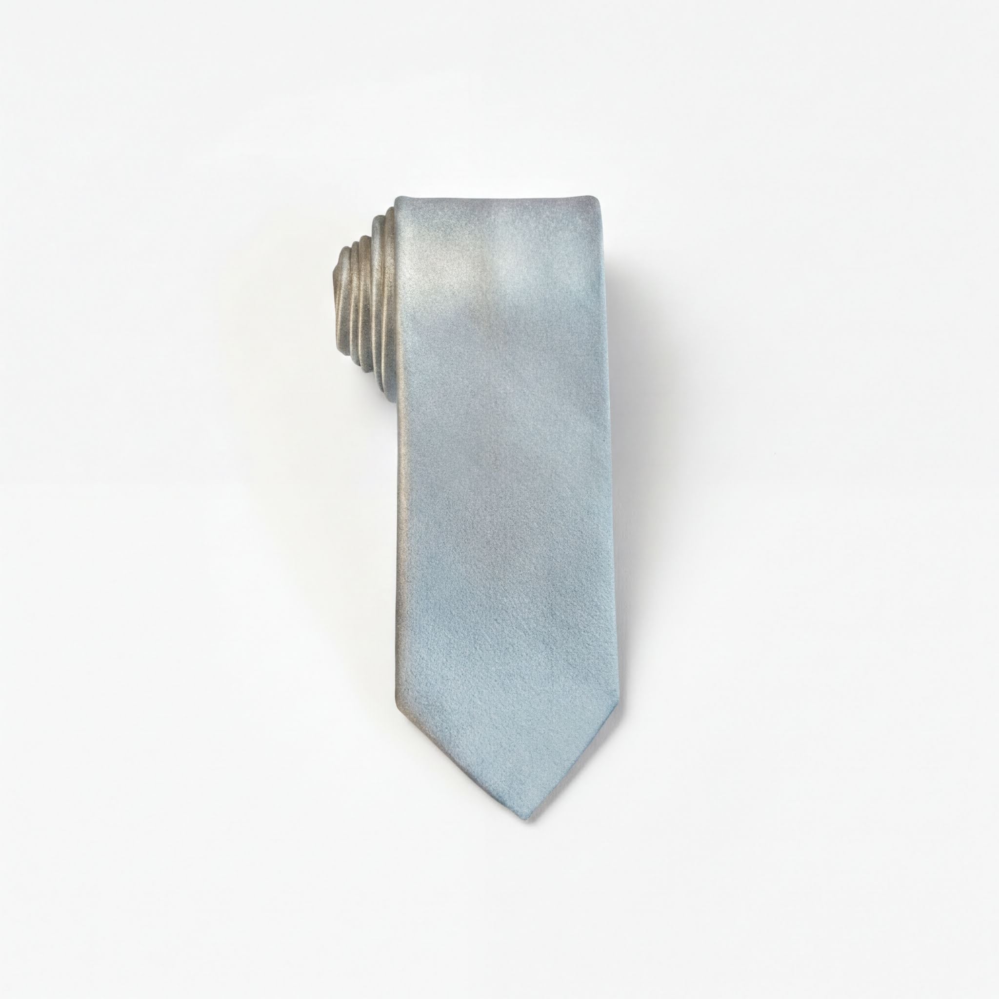 A light blue tie is shown against a white background.