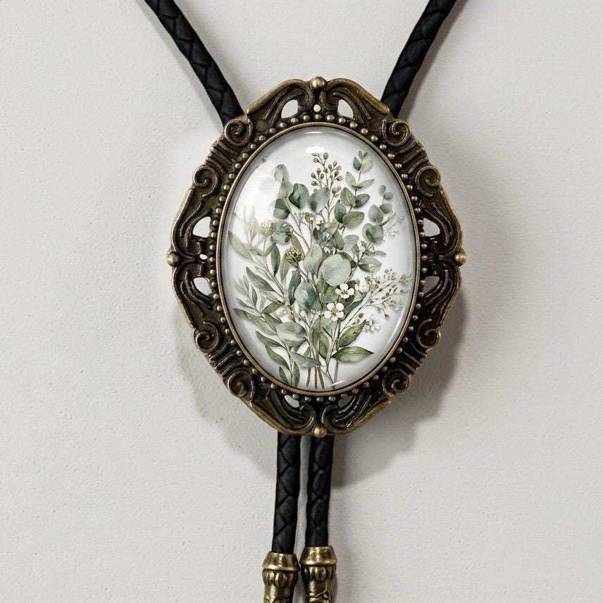 Sage green wedding bolo tie for groomsmen.