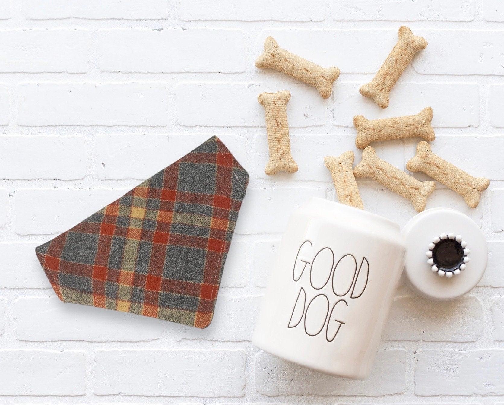 Autumn Orange Plaid Dog Bandana or Cat Bandana for Thanksgiving