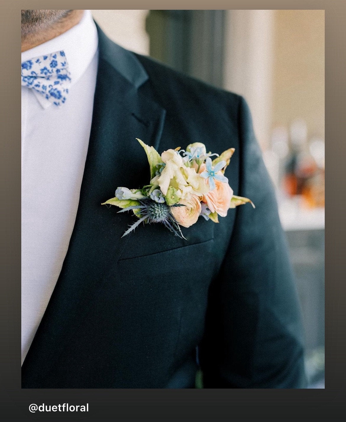 Floral Blue Necktie for Dusty Blue Wedding, Mens Floral Ties for Wedding Groomsmen Ties