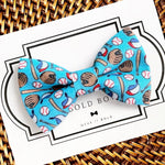Load image into Gallery viewer, Blue Baseball Bow Tie for Dog Collar or Cat Collar
