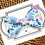 Load image into Gallery viewer, Blue Floral Dog Bow Tie or Cat Bow Tie
