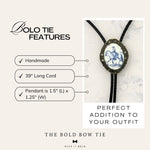 Load image into Gallery viewer, French Blue Floral Bolo Tie
