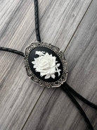 Rose bolo tie - Western Gifts for Her Bolo Tie - Indian Leather Western Wedding Necktie Mens Necklace Bola with Cabochon Rodeo