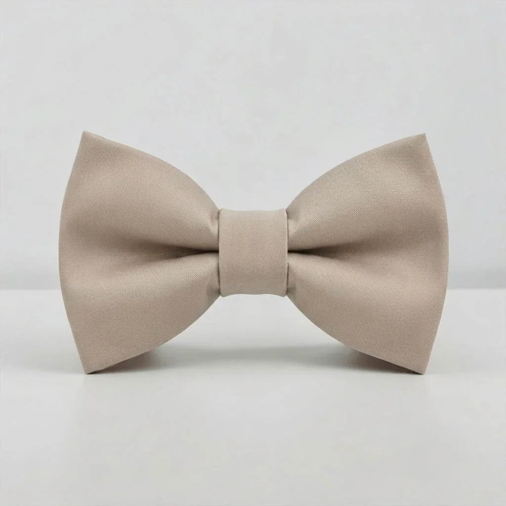 The Bold Bow Tie biscotti sand pre-tied bow tie in 100% cotton for groomsmen and ring bearers.