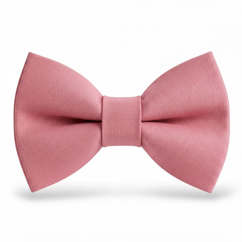 The Bold Bow Tie dusty rose pre-tied bow tie in premium textured fabric with a soft matte finish for formal weddings.