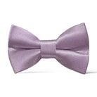 The Bold Bow Tie lavender satin pre-tied bow tie with an adjustable strap for weddings and formal events.