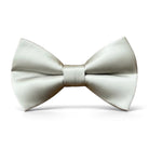 The Bold Bow Tie silver pre-tied bow tie with a satin sheen for formal weddings and black tie events.