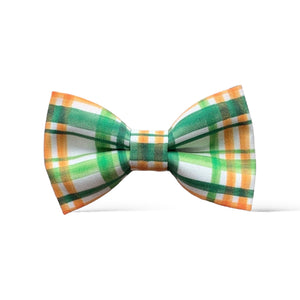 Green & Orange Plaid St. Patrick's Day Bow Tie