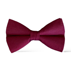 Burgundy Cotton Blend Bow Tie