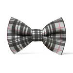Load image into Gallery viewer, Grey Plaid Cotton Bow Tie
