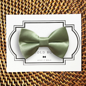 Satin Moss Green Bow for Dog Collar and Cat Collar