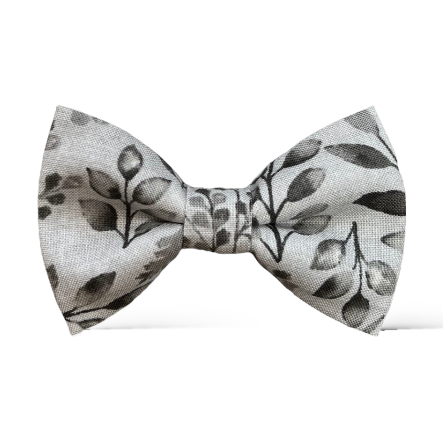 Grey Floral Cotton Bow Tie