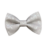 Load image into Gallery viewer, Silver Floral Cotton Bow Tie
