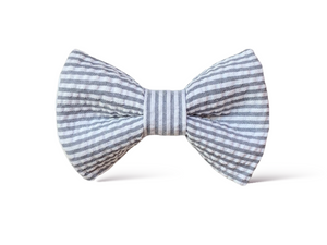 Grey Seersucker Bow Tie