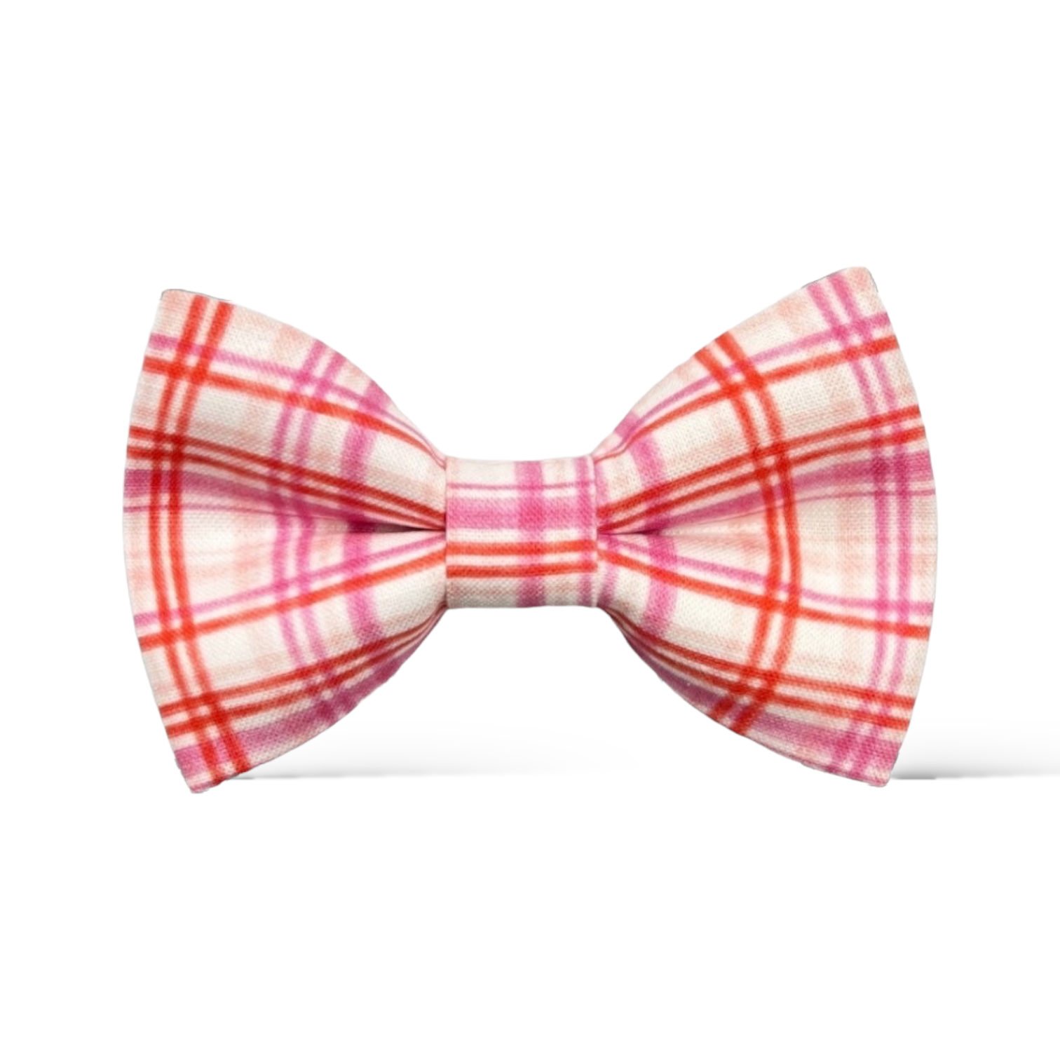 Pink & Red Plaid Bow Tie